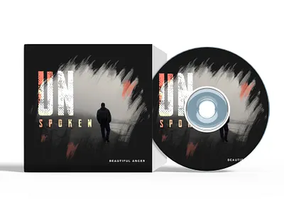 Unspoken Album Cover abstract art album branding album cover animation artistic cover cd cover concept art creative artwork dark design emotional art indie music minimal design modern cover moody art music artwork music branding spoken word typography unspoken visual storytelling