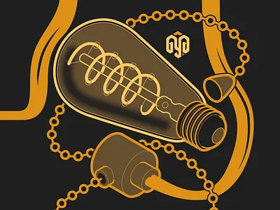 Incandescent Ideas adobe illustrator cable electricity engineering visuals enlightenment idea isometric light light bulb personal branding product design retro tech technical drawing technical graphics technical illustration tote bag turning off turning on vector graphics
