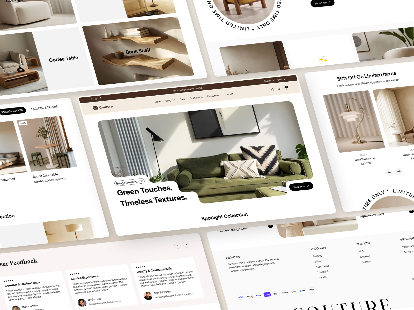 Couture – Shopify Ecommerce Website Design furniture homepage interior design landingpage luxury minimalist product design product page shopifytheme uiux web design website