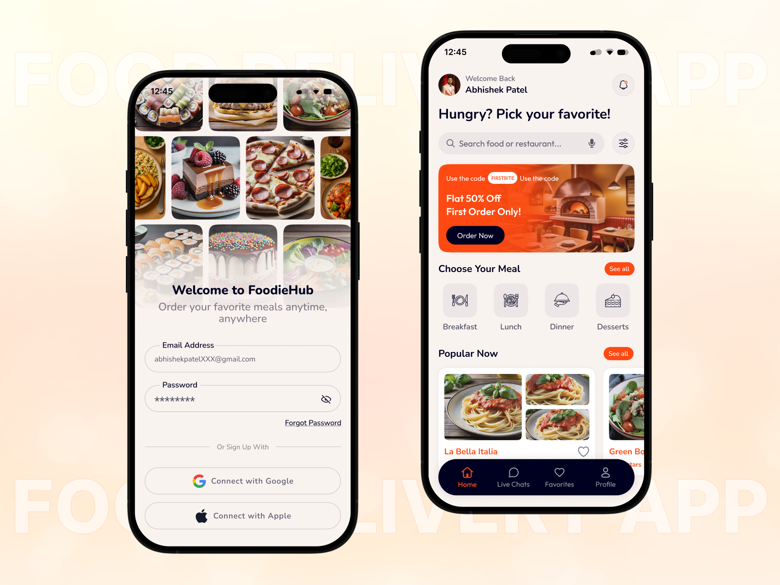 Food Delivery App – Mobile UI/UX Design app design clean ui delivery app digital product figma design food app food delivery app food ordering food ui minimal ui mobile app ui mobile design modern ui ordering app product design restaurant app ui design user experience user interface ux design