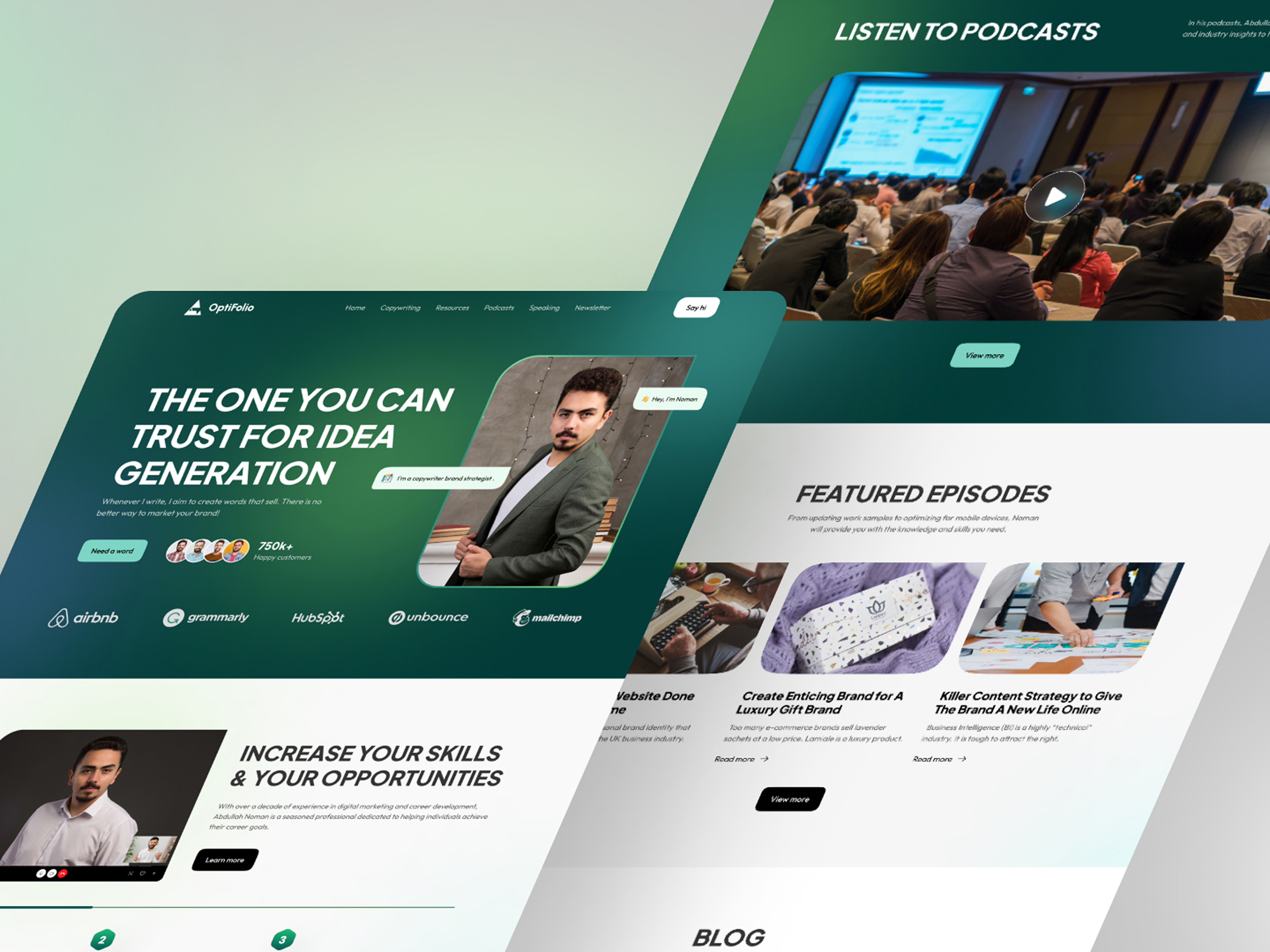 Example of Website Design Per Page