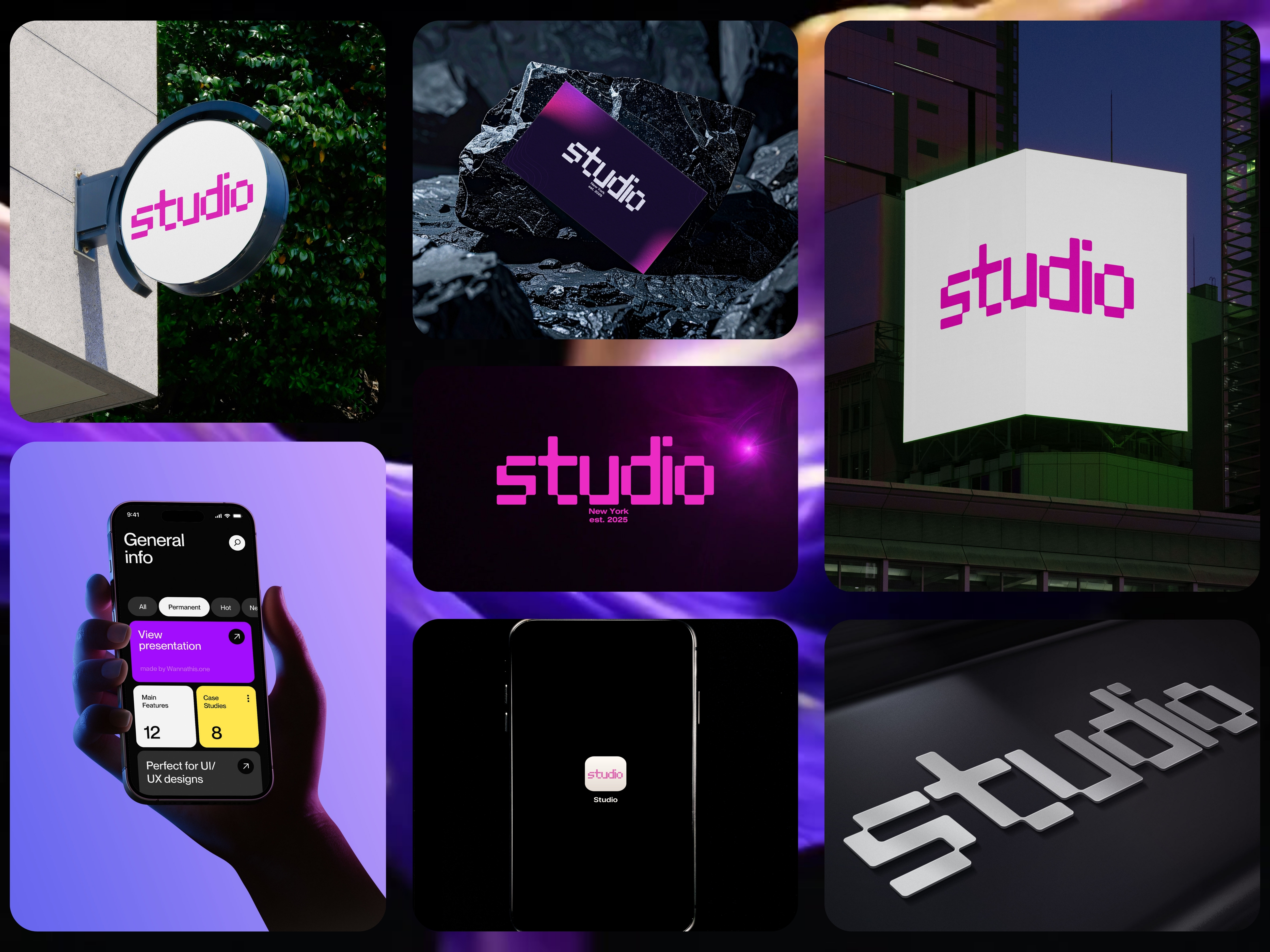 Studio — Digital Brand Identity System animation app branding graphic design logo ui