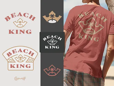 Beach King - Brandmark Design badge design beach boat branding brandmark coastal florida graphic design identity island lettering logo logo design logos palm tree tropical tshirt typography