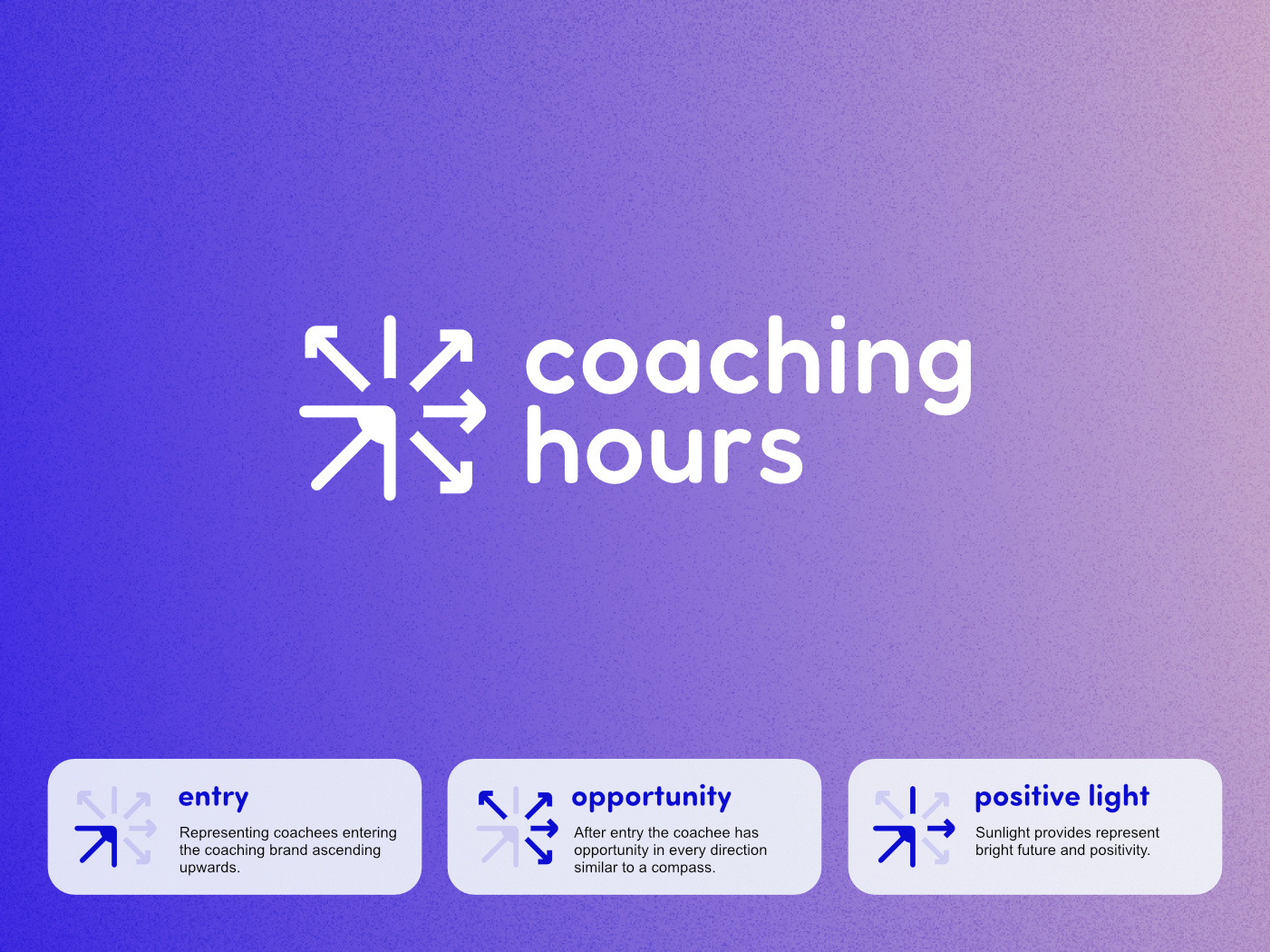 Coaching Hours Logo - Connecting Coaches with Coachees app icon arrow branding career coaching compass geometric gradient identity design logo design logomark minimalist modern purple startup sun symbol vector visual identity