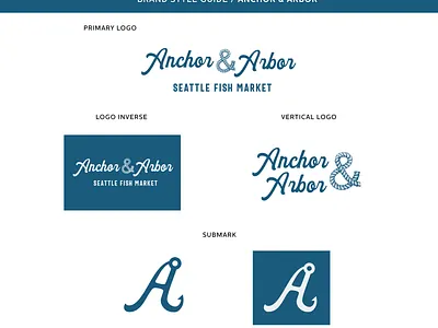 Brand style guide design for Anchor & Arbor branding graphic design logo