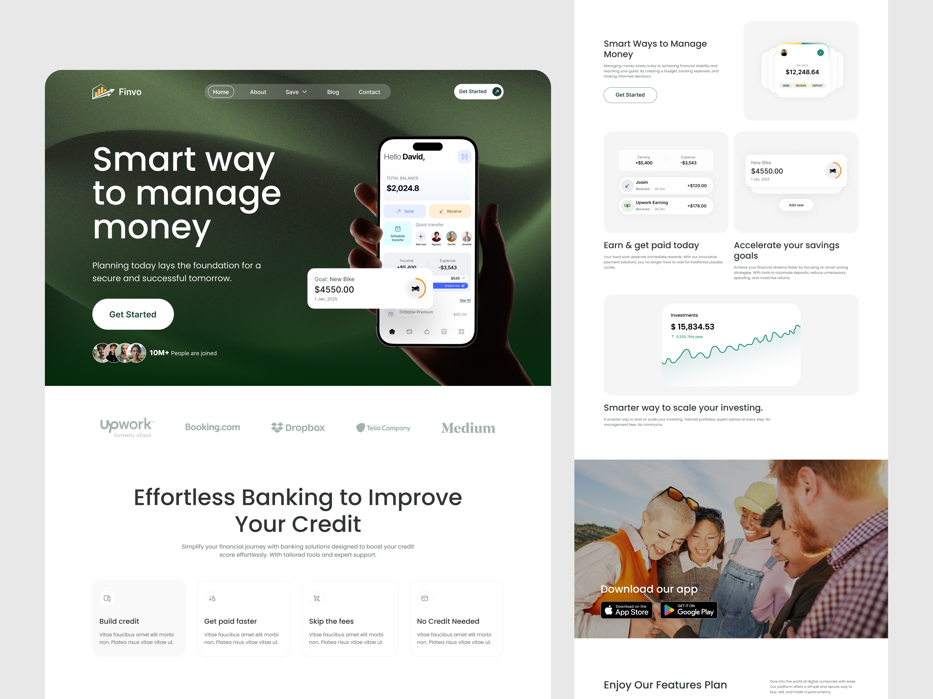 Example of Finvo - finance website
