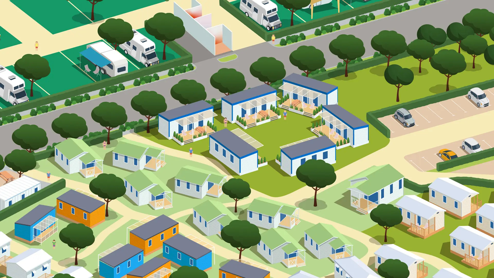 Salata campsite map illustrated map isometric map map vector illustration vector map