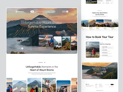 BromoRise Travel Website Landing Page Design 3d animation graphic design motion graphics ui