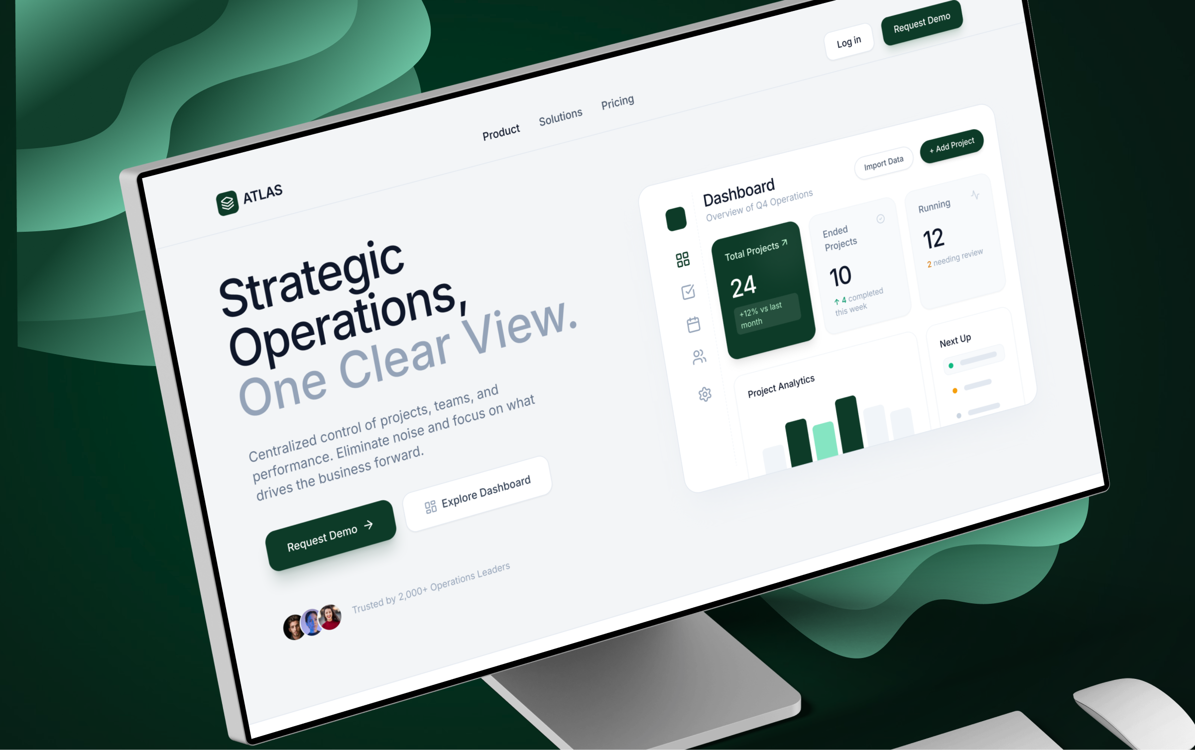 ATLAS CRM - Strategic Operations Dashboard branding crm dashboard design interface ui uiux design web design website
