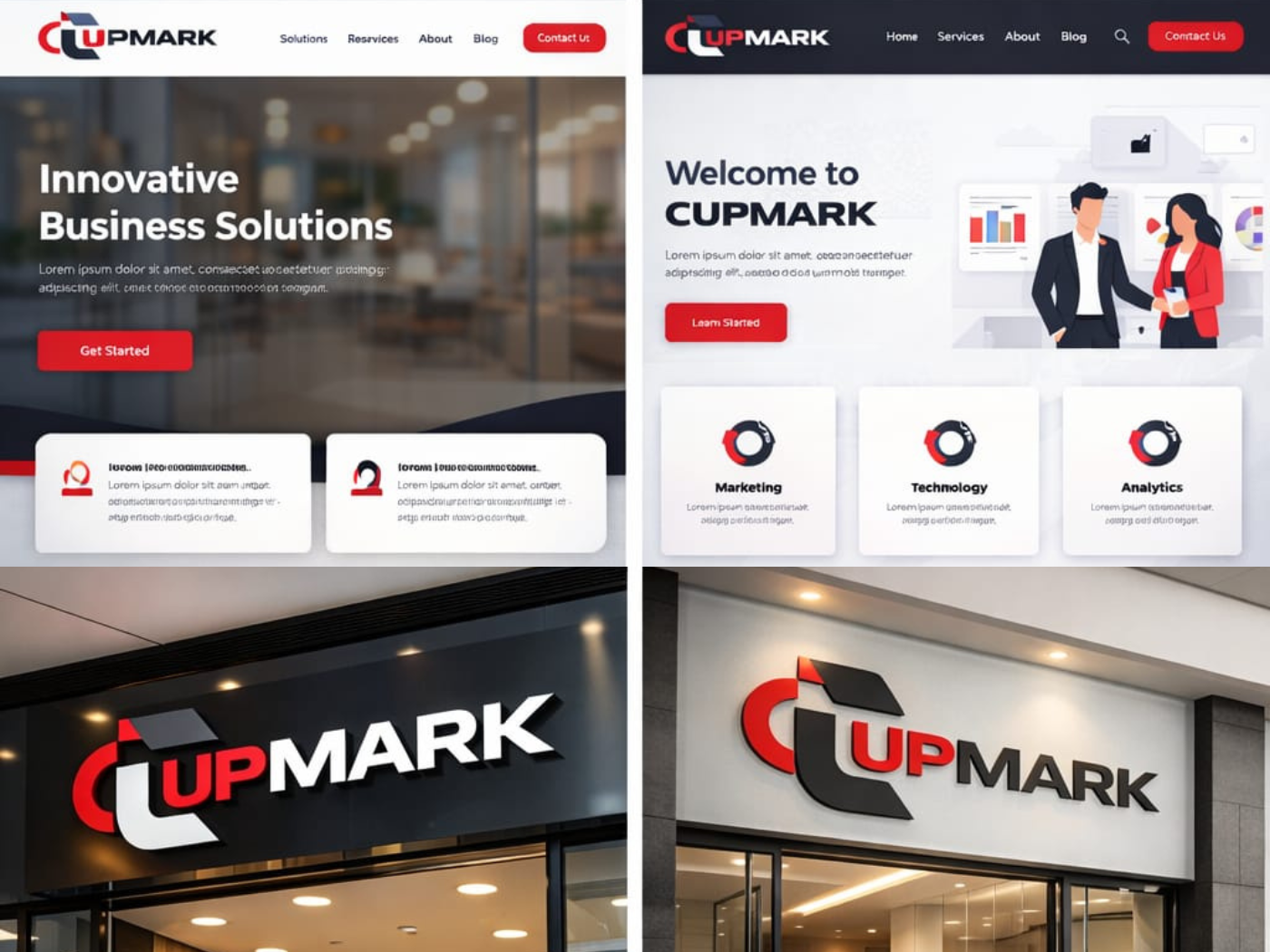 Upmark - Modern Corporate Logo Design 3d 3d logo mockup brand identity branding business branding corporate logo graphic design logo logo design minimalist logo modern logo office logo mockup professional logo design wall logo presentation
