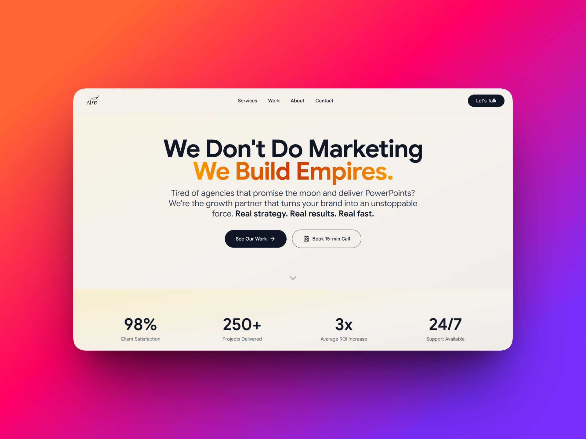 Example of Landing Page Design & Development