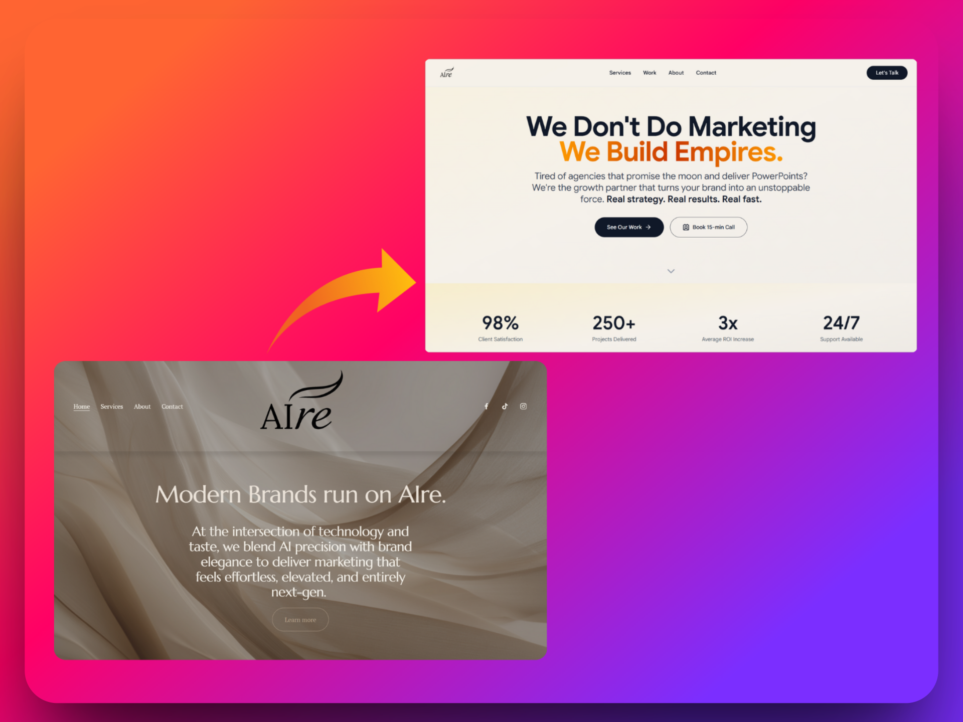 Example of Landing Page Design & Development