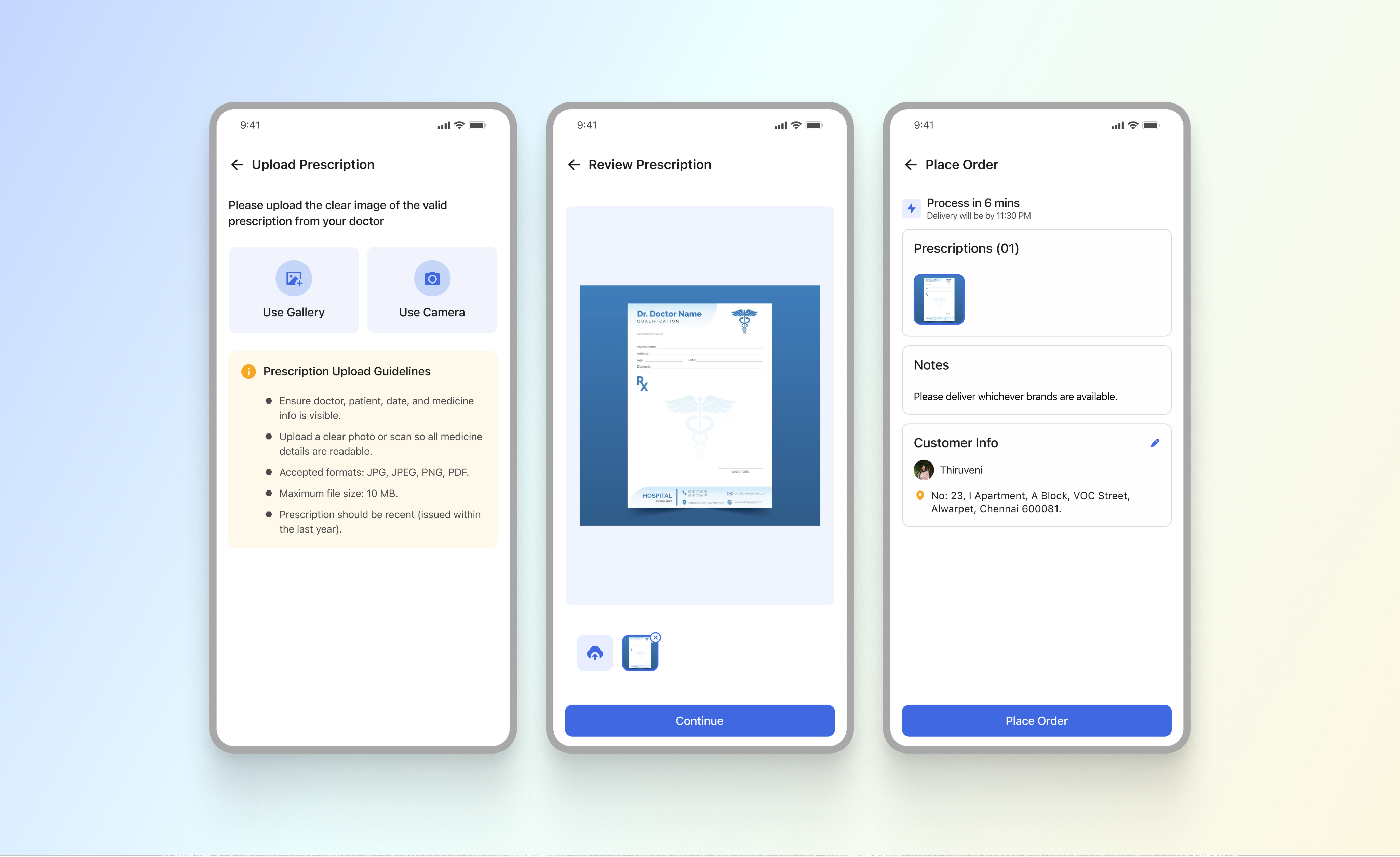 Healthcare app - Prescription Upload doctor booking app healthcare app home delivery medicines mobile app online pharmacy order pharmacy prescription ui upload upload prescription