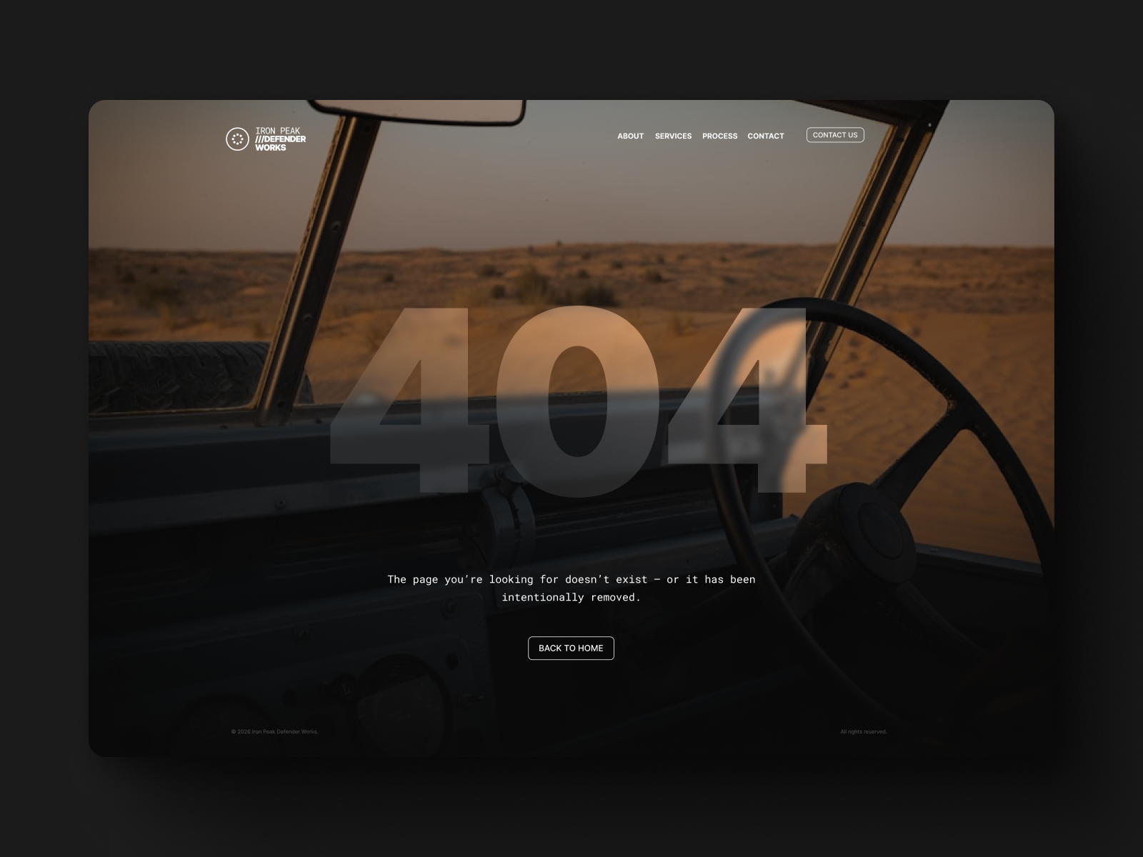 404 Page Concept for Automotive Brand