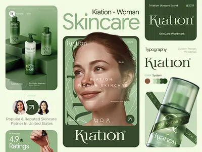 Skincare Branding - Kiation brand identity - a skin care brand. brand identity branding graphic design jannat ongon kiation – skin care logo logo design logo designer skincare skincare brand design skincare brand identity skincare branding skincare product visual identity