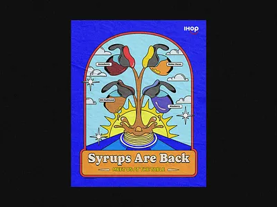 Syrups Are Back - IHOP ihop illustration poster print printmaking risograph