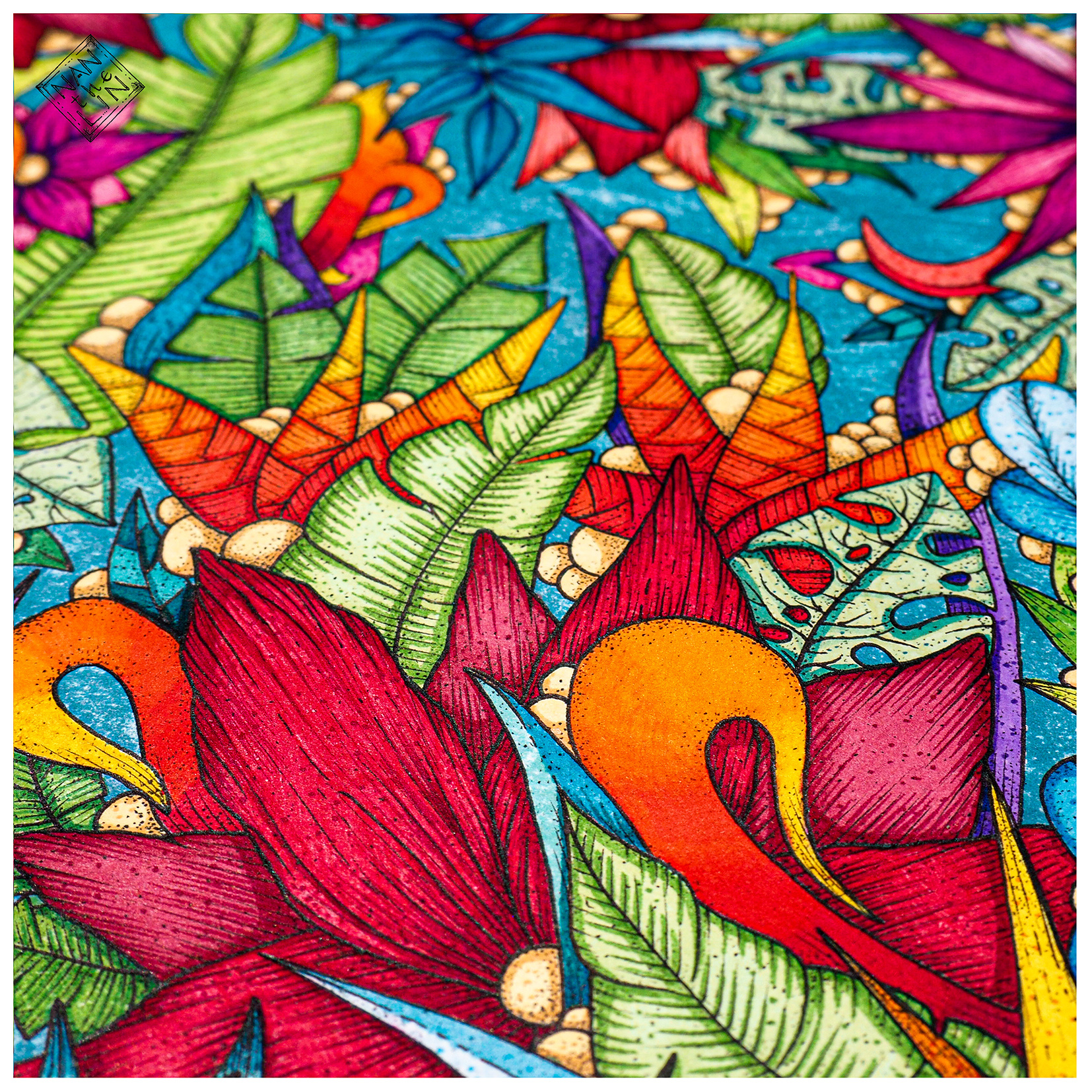 Jungle Boom art by hand colorful pattern colour hand drawn ink jungle pattern pattern design traditional