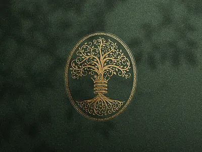 Family Tree Logo Design brand branding crest design emblem gold logo graphic design logo design luxury seal tree
