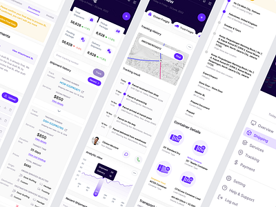 Cargo Shipping Mobile Version airfreight analytics cargo cargo tracking app corporate app courier app data visualization delivery app delivery service app delivery status tracking delivery truck app freight logistics logistics company mobile responsive parcel saas shipment shipment tracking app shipping