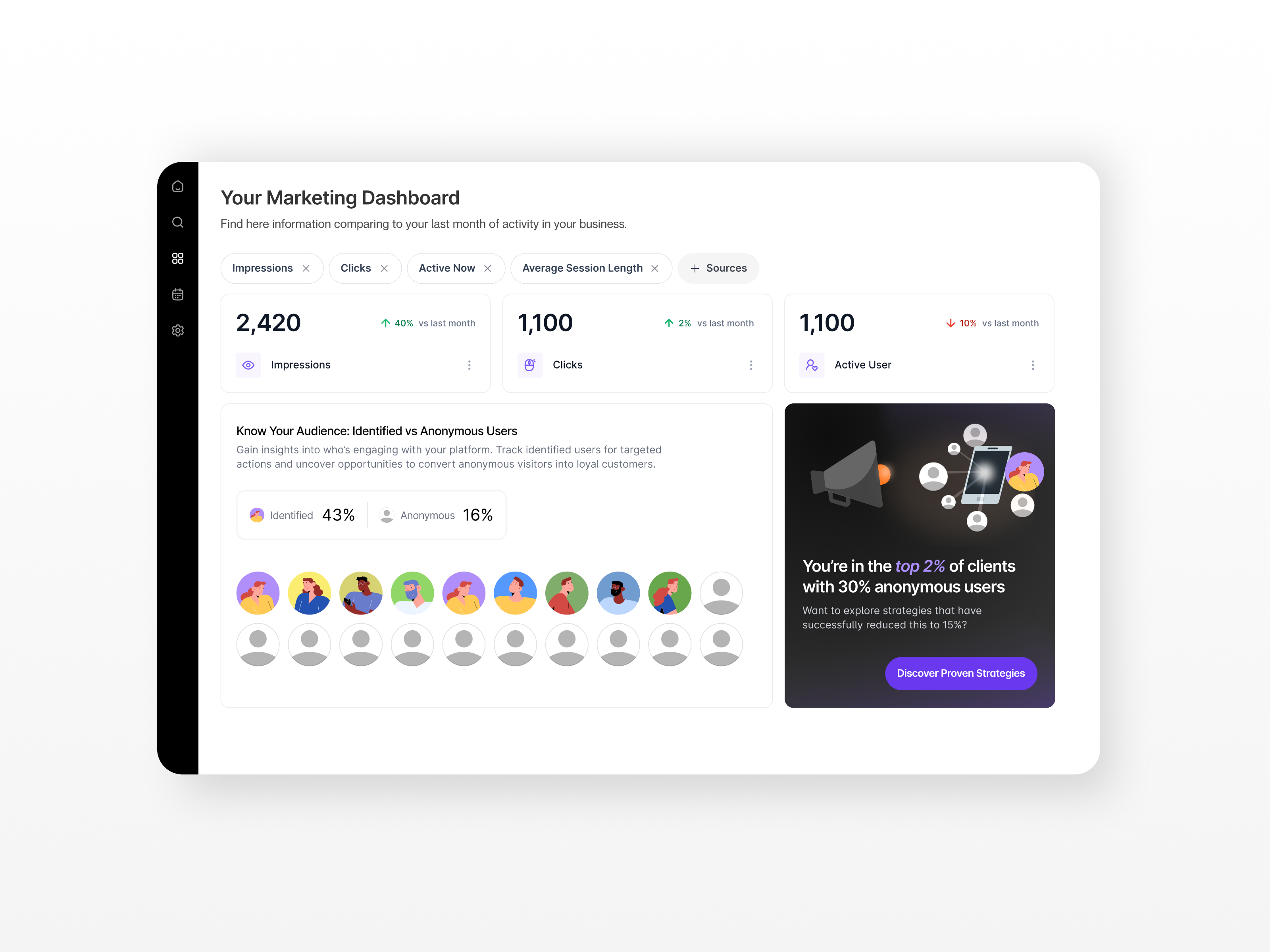 Marketing Dashboard P1 design screen ui