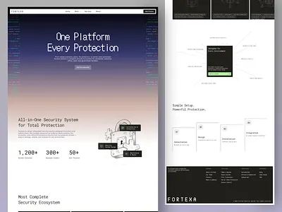 Fortexa - Security System Website clean design landing page landing page design security security landing page security service security service website security system security system landing page security system website security website ui uiux uiux design ux web web design website website design