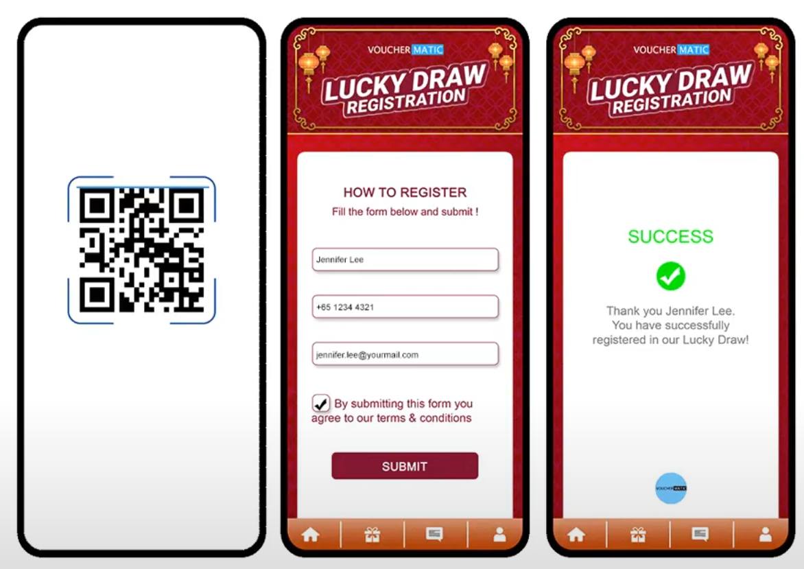 Lucky draw registration + Live draw & Winner Notification lucky draw platfrom lucky draw with registration vouchermatic lucky draw