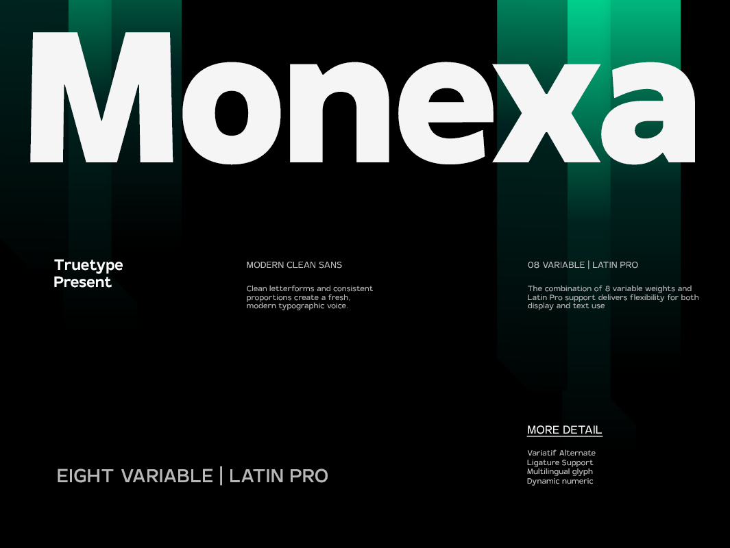 TRT Monexa Modern Sans Typeface black branding clean design display font elegant font font family free download logotype magazine minimalism modern poster variable font web font