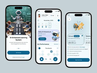 AI Education App animation app design college e learning ed tech design edtech education learning learning app learning platform mobile app online class online course online education school student app ui ui designer university ux