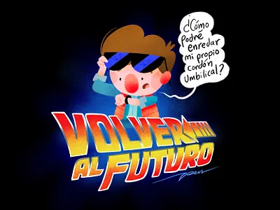 Back to the Future (In Spanish) back cartoon character color cute design fanart future futuro illustration movie volver