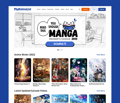 (Redesign) MyAnimelist - Home anime figma myanimelist ui ui design ui ux uiux design ux ux design web design