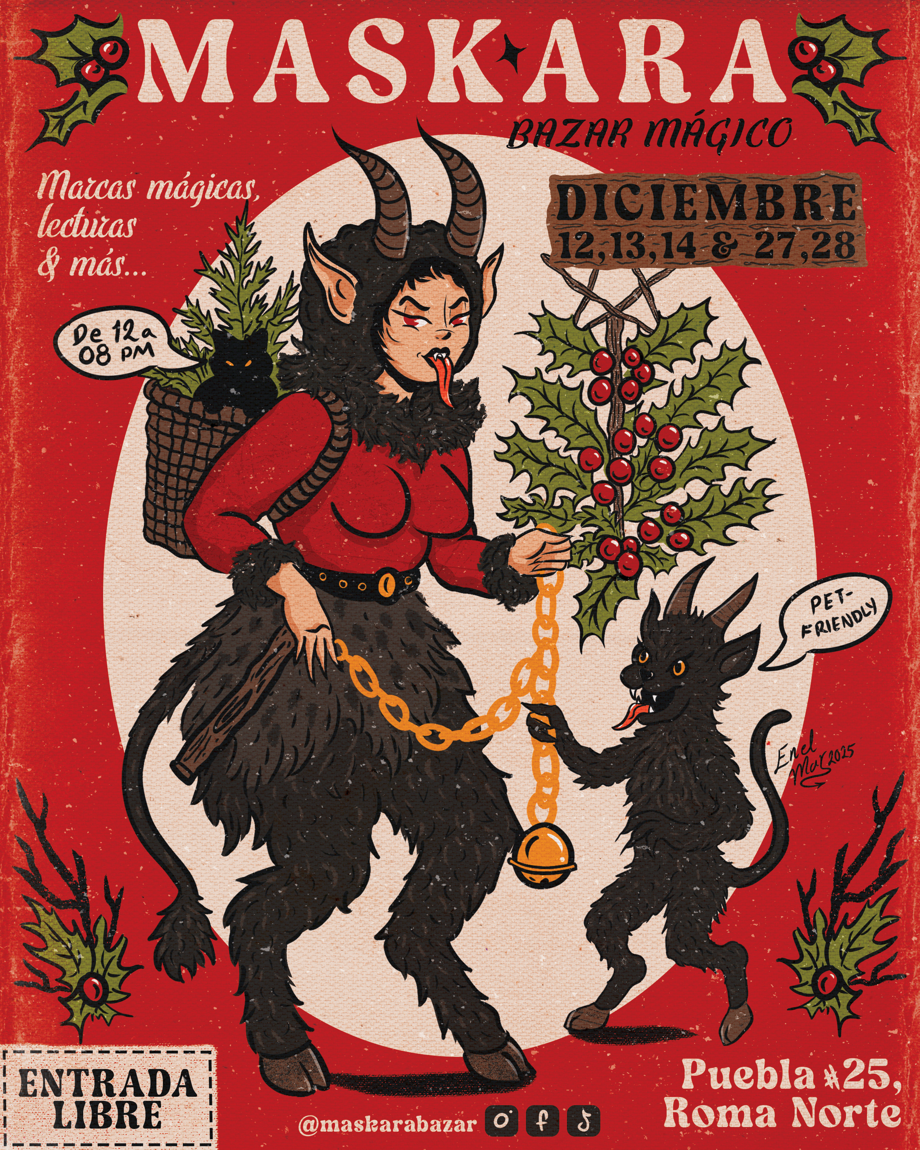 Dark Christmas poster series — 2024 & 2025 cartoon illustration character design concept art dark art design event poster festive illustration horror art illustration retro style seasonal illustration typography vintage illustration visual storytelling