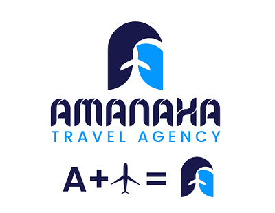 Amanaha Travel Agency Logo Design a letter logo aeroplane logo amanaha logo branding business logo corporate logo letter mark logo logo mark modern logo plane logo professional logo recruitinglogo travel travelagencylogo unique logo wordmark logo