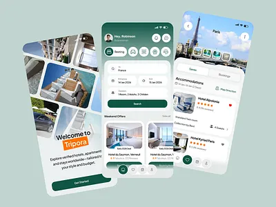 Mobile Booking App Design app design booking booking app design hotel app hotel booking hotel booking ui hotel search app hotel service ios mobile app mobile booking app online booking app property booking app travel app design ui design vacation app vacation rental app villa booking