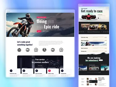 Raccer - Bike & Motor Race Sports Figma Template bike race business figma template figma website html template mobile friendly motor race racing website responsive seo friendly sports events uiux web design web development wordpress