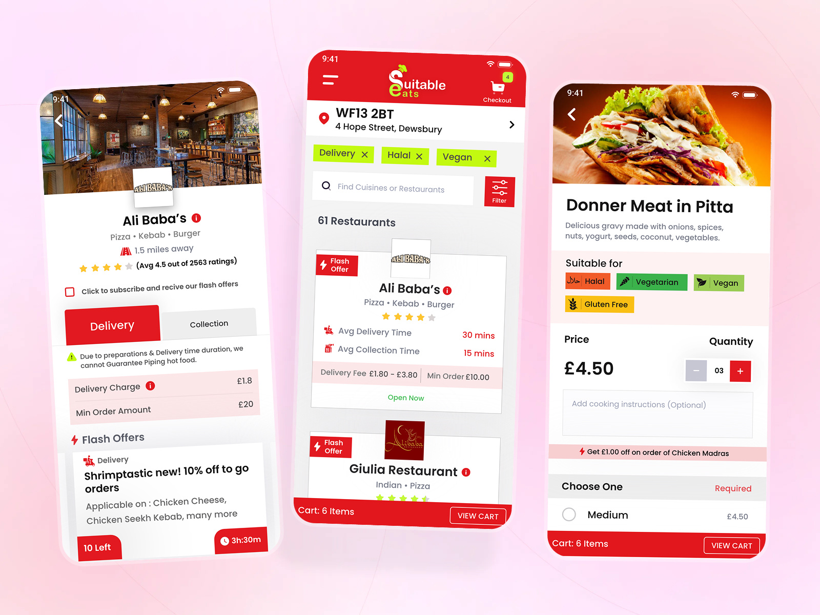 Suitable Eats – Food Delivery Mobile App UI app design dribbble shot food app food delivery ios app mobile app ui restaurant app ui design ux design