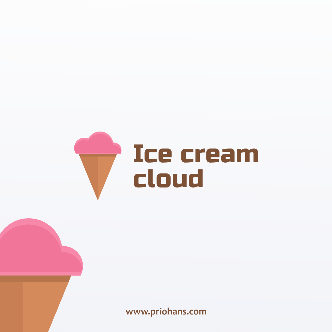 Ice cream and Cloud Logo Combination brand branding cloud logo color design dual meaning logo ice cream logo illustration logo logo combination prio hans typography ui ux vector