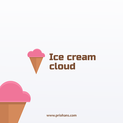 Ice cream and Cloud Logo Combination brand branding cloud logo color design dual meaning logo ice cream logo illustration logo logo combination prio hans typography ui ux vector