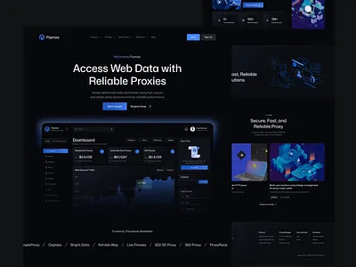 PyProxy – High-Performance Proxy Website Solution cyber cybersecurity dashboarddesign figma landing page modern design modernui proxy service proxywebsite pyproxy responsive design saas websites saasdesign security techwebsite uiux webdesign website ui