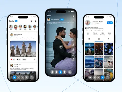 Social Media Mobile App – UI/UX Design app design chat app clean ui community app digital product feed design figma design messaging app minimal ui mobile app ui mobile design modern ui networking app product design social media app social network ui design user experience user interface ux design