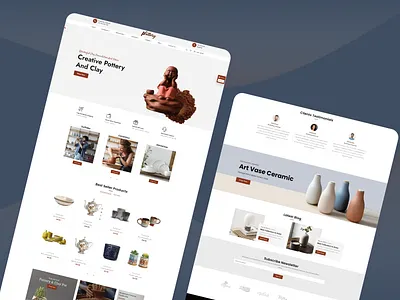 🏺 Creative Pottery & Clay E-commerce Website artisanstoredesign ceramicswebsite checkoutflowui handmadeproductsui minimalecommerceui modernwebdesign onlinestoredesign potteryecommerce productdetailpage productlistingui responsivewebsiteui uxdesignforecommerce