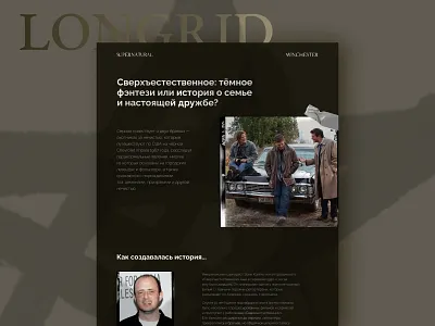 Longrid for a fan site design graphic design typography ui ux