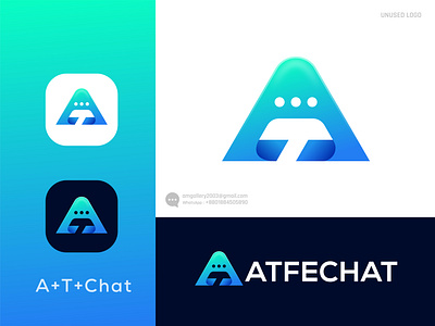 A+T Chat Logo Design a logo at logo augmented reality brand and logo branding chat chat logo colorful creative logo fiverr illustration lettermark logo logo designer logos minimal modern logo t logo upwork wordmark