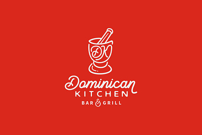 Dominican Kitchen - Bar & Grill bar logo cafe logo dominican graphic design grill logo kitchen logo lettering logo minimalist restaurant logo typography