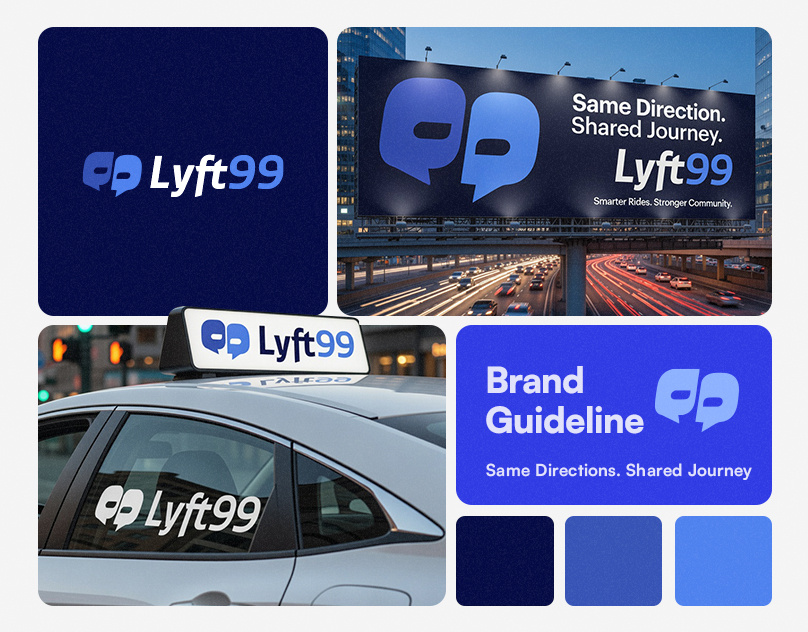 Brand Identity & Logo Design - Ride Sharing App brand guidelines brand identity branding branding design corporate branding identity design logo logo design minimal logo modern logo professional logo selflance visual identity