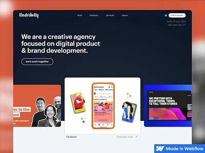 Underbelly - Webflow animation graphic design motion graphics relume ui webflow