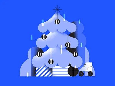 Festive season christmas illustration christmas tree festive season flat illustration geometric shapes gifts holiday vibes illustration joy