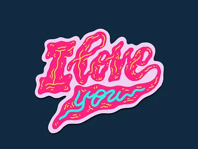 I Love You font illustration lettering logo love typography valentine vector you