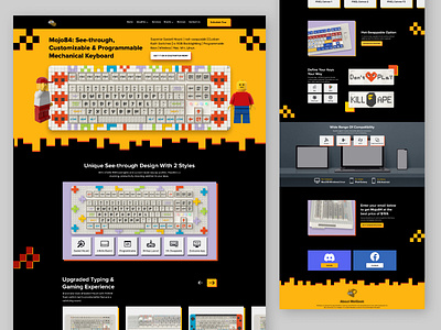 Keyboard Selling Landing Page Design dark theme design header homepage homepage design keyboard landingpage responsive ui ux website