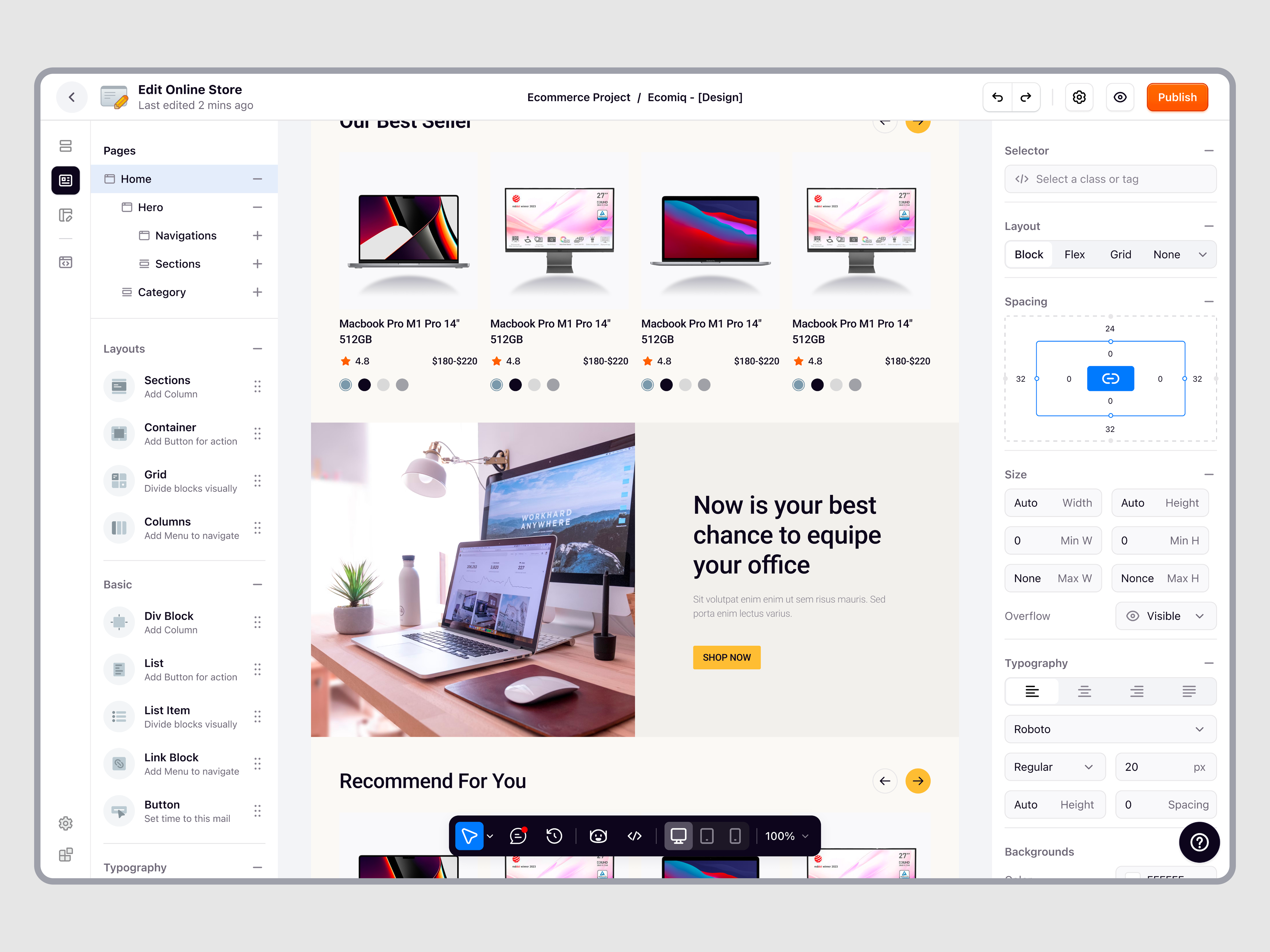 Example of Ecomiq — Creating Online Store in SaaS Ecommerce Platform