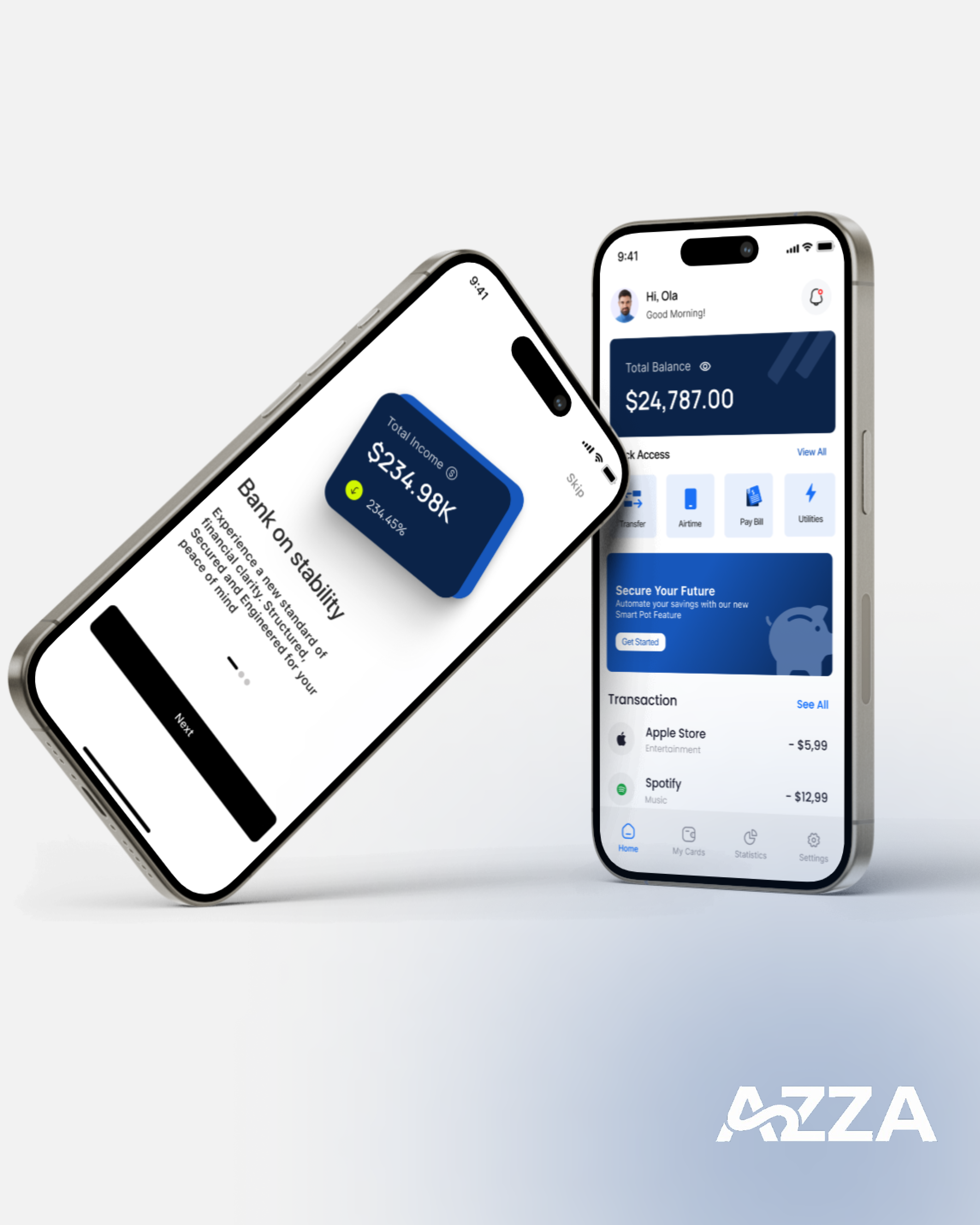 Azza App bankink cards figma fintecch mobile app prototyping ui uiux